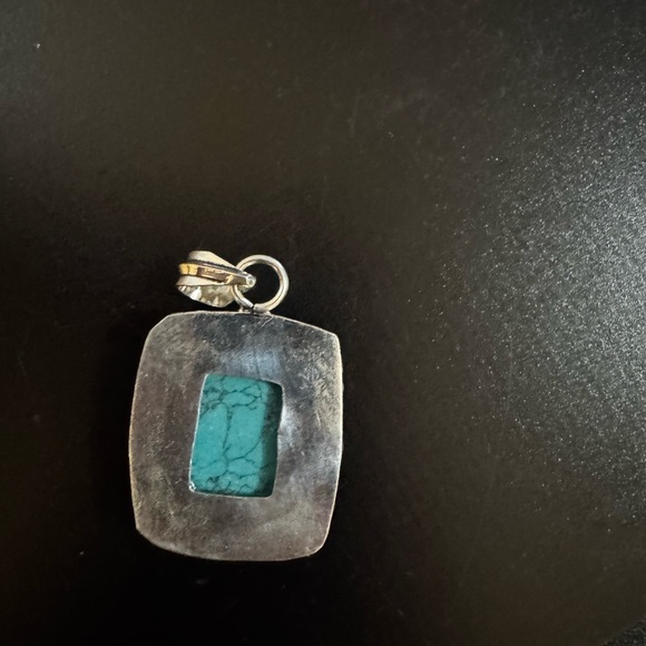 Silver Pendant with Turquoise Stone - Picture 2 of 3